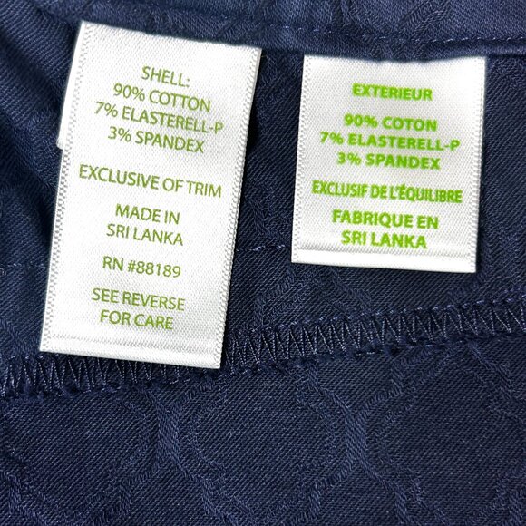 Lilly Pulitzer Kelly Textured Ankle Skinny Pants Womens Size 0 Zip Fly Navy Blue - Picture 6 of 12